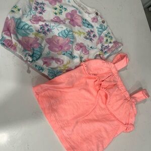 Floral and Coral 3t Toddler Girl Tops LIKE NEW